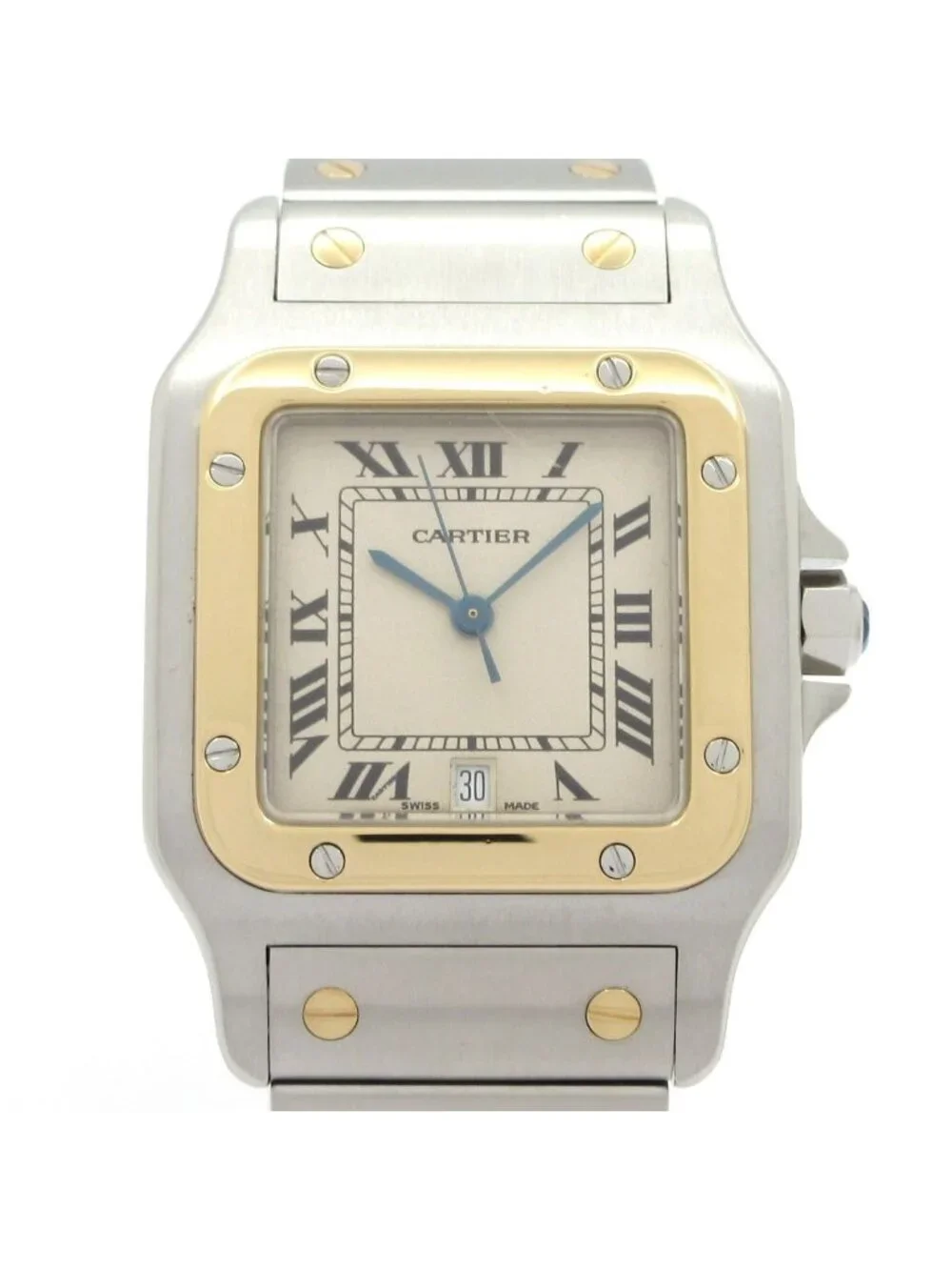 Cartier Watch Santos Galbe LM SS 18k Yellow Gold Vintage